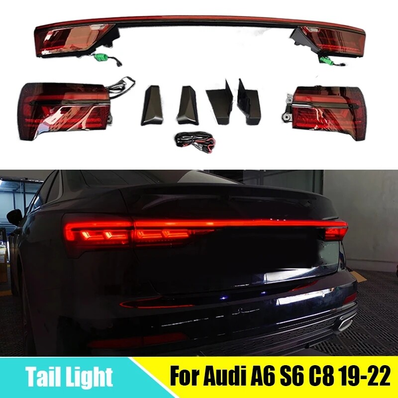 LED Through Tail Lamp Dynamic Turn Signal Assembly For Audi A6 S6