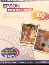 Epson Glossy Finish Photo Paper 8,5 X11 Ink Jet Printer 41864 100 Sheets BN