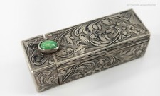 Antique German or Italian 800 Sterling Silver Lipstick Compact Makeup