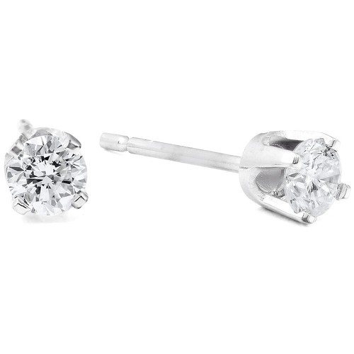 1/4 Ct TDW Genuine Diamond Studs Available in 14k White or Yellow Gold - Picture 2 of 12