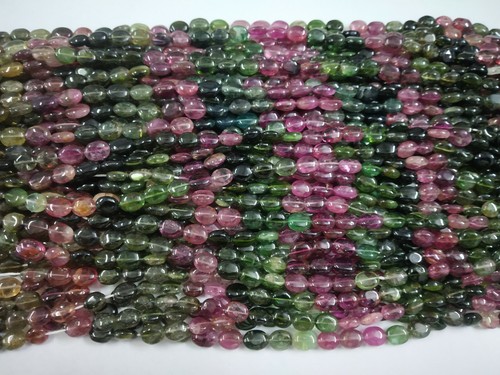 Tormalina Ovale Perline Lisce 1 Filo 8x10 MM Pietra Preziosa Naturale 125 Cts Circa - Foto 11 di 12