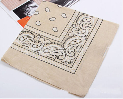 100% Algodón Paisley Bandanas Doble Cara Cabeza Envoltura Bufanda Pulsera - Imagen 29 de 31