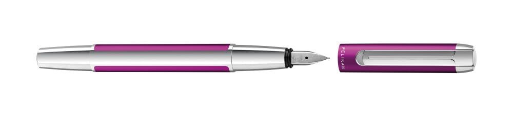 Pelikan Füllhalter Pura P40, Violett, Feder M (mittel), hochwertiger Patronenfül