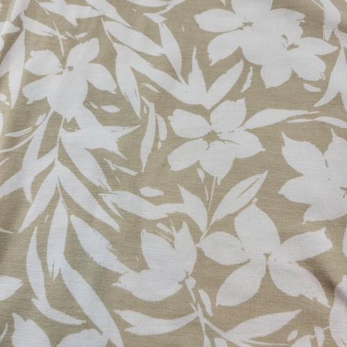 D&Co Womens Top Floral Tan White V Neck 3/4 Sleeve Size XL - Picture 6 of 11
