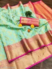 Women's Kanjeevaram Silk Saree With Running Blouse Piece