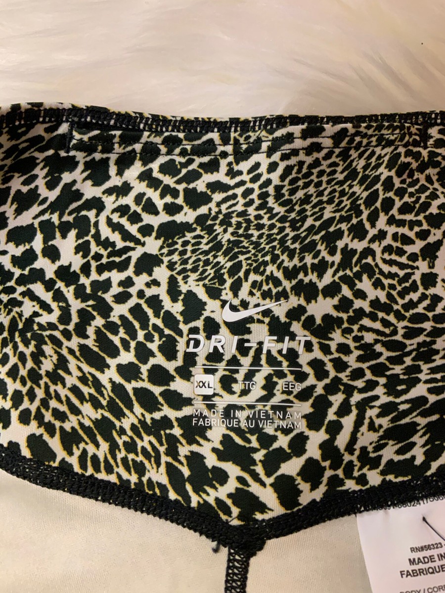 nike training cropped one tight in leopard print