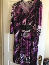 M&CO Purple&Black Belted Giltter Dress_Size 18