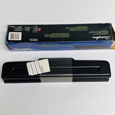 Swingline Light Duty Metal 2 -3 Hole Punch Black #74114 With Box, 8 Sheets