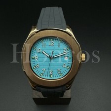 Custom Made PP Style Watch NH35 Automatic Movement Aquanaut L/BL Dial RG Case GY