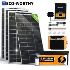 ECO-WORTHY 780W Watt Solar Panel Kit With 60A MPPT Controller 12V 280AH battery