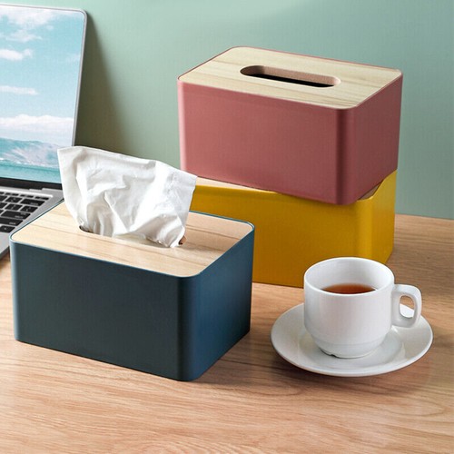Tissue Box Dispenser Paper Storage Holder Napkin Case Organizer Wooden Cover AU - Picture 6 of 20