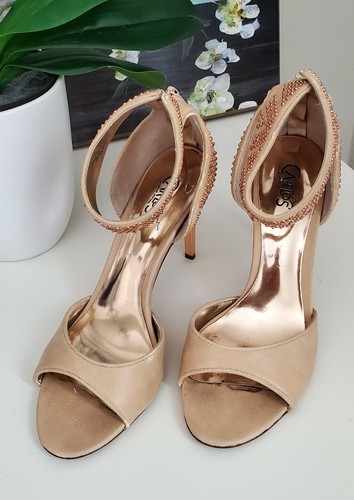 Nude Beige Shiny Bling Stud Open Toe 