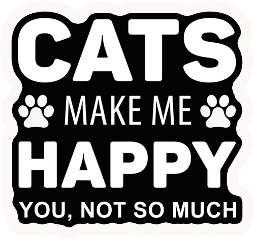 "Cats Make Me Happy, You Not So Much" Funny Slogan Tote Bag - Pet Lover Gift, 100% Cotton - View #6