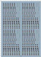 Different Color Type Size Human Eyes/Eyebrows for Figure Model Water Slide Decal