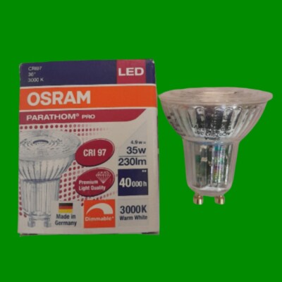 2x 4,9W Osram Dimmbar LED GU10 Par16 Reflektor Spot Glühbirnen 3000K 36 Grad