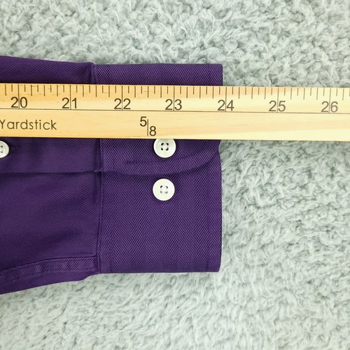 Roundtree & Yorke Shirt Men Large Purple Business Office Casual Gold Label - Picture 14 of 15