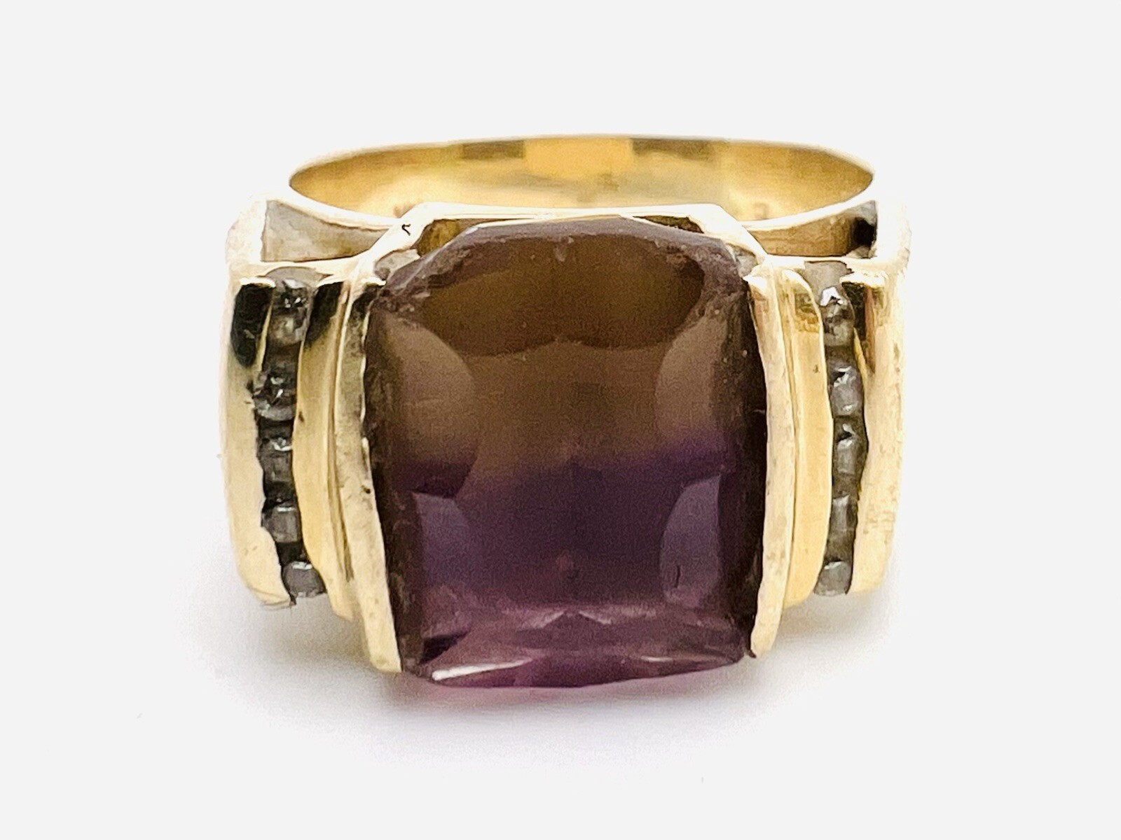 Exquisite 14k Solid Yellow Gold Solitaire Ametrin… - image 4