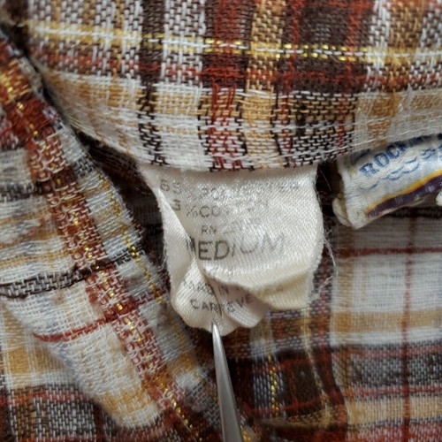 VTG Kennington Rocking K Ranchwear Shirt Mens Medium Brown Plaid Western Cowboy - Picture 8 of 14