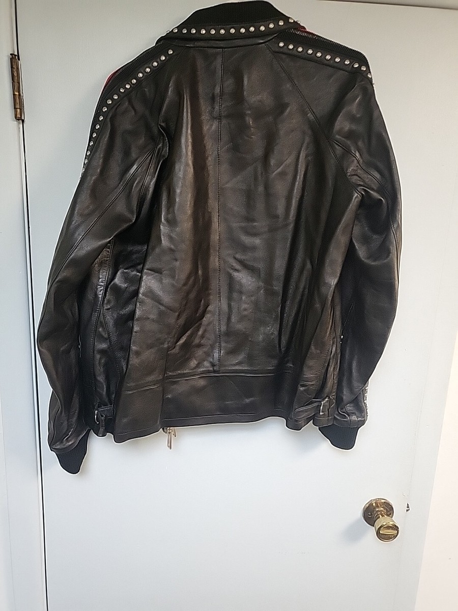 DSQUARED2 レザージャケット 48 dsquared2 Leather Jacket Studded Leather Jacket Size 48 $2980