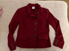 cabi Rhubarb Ponte Knit Button Front Outing Blazer Jacket Size 4 Style 3175 Red