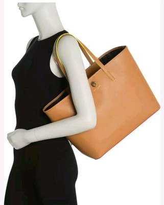 Kurt Geiger Large Richmond Shopper Tote Rainbow Stitch Tan Leather Bag
