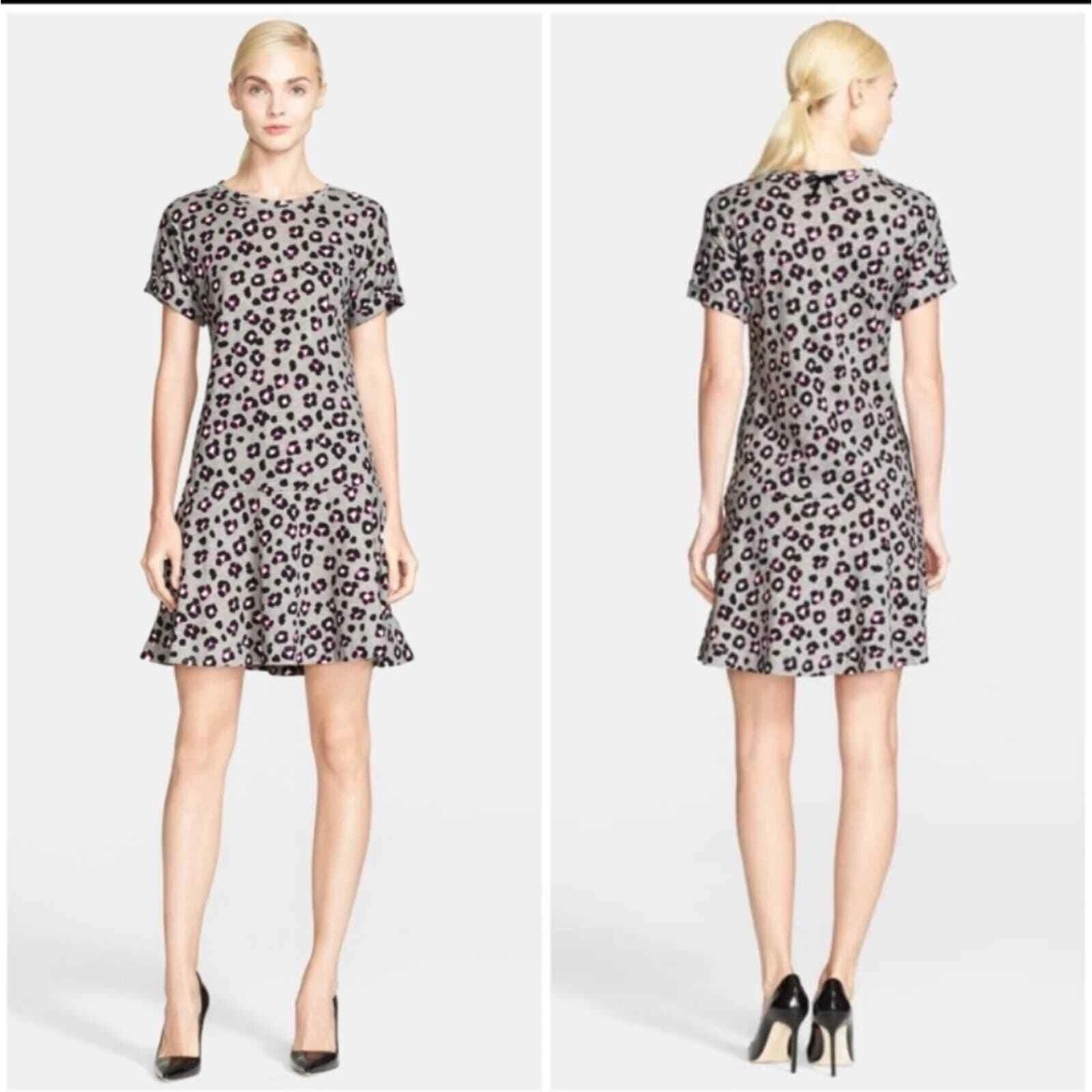 Abito Kate Spade Cyber Cheetah vita bassa cotone taglia XS