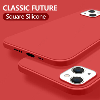 For iPhone 15 14 13 12 11 Pro Max XR Phone Case Liquid Silicone Soft TPU Cover