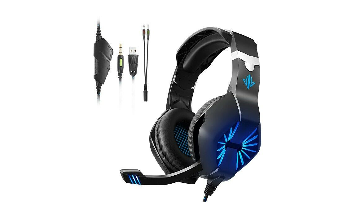 Okomatch Wired Gaming Headset with Mic - 3.5mm Jack & USB Over-Ear Headphones for PC & Console-image