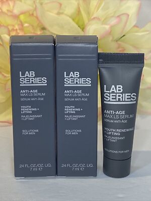 2 X Lab Series Skincare Men Anti-Age Max LS Youth Serum 7ml .24oz = .48oz NIB Fr