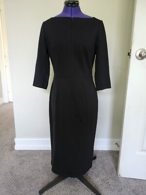 Mary Crafts Black 3/4 SL Square Slit Neck Zip Cocktail Formal Office Dress  Sz 8 | eBay