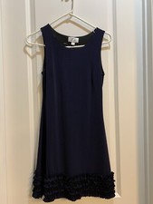 Sweet Storm Blue Bodycon Ruffles Hem Dress small Armpit To Armpit 16” Length 32”