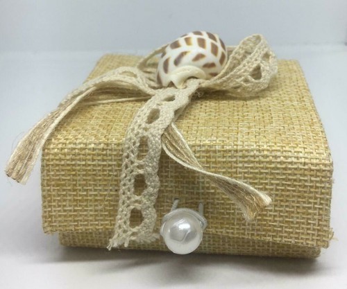 Favor Boxes Gift Handmade Burlap Twine Mini Wedding Bridal Party Supplies 3" - Picture 5 of 9