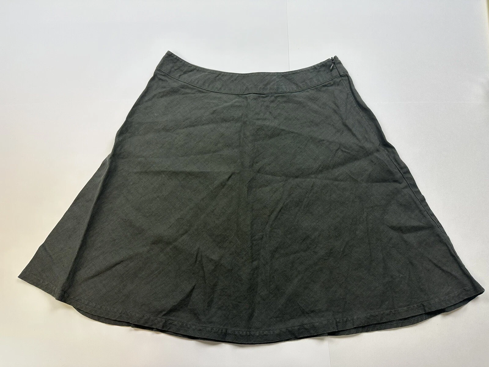Women's Emporio Armani Gray Mini Skirt Size 40 100% Linen