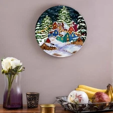 Christmas Wall Decorative Plates Wall Sculpture  Handmade Craft For Home Decor