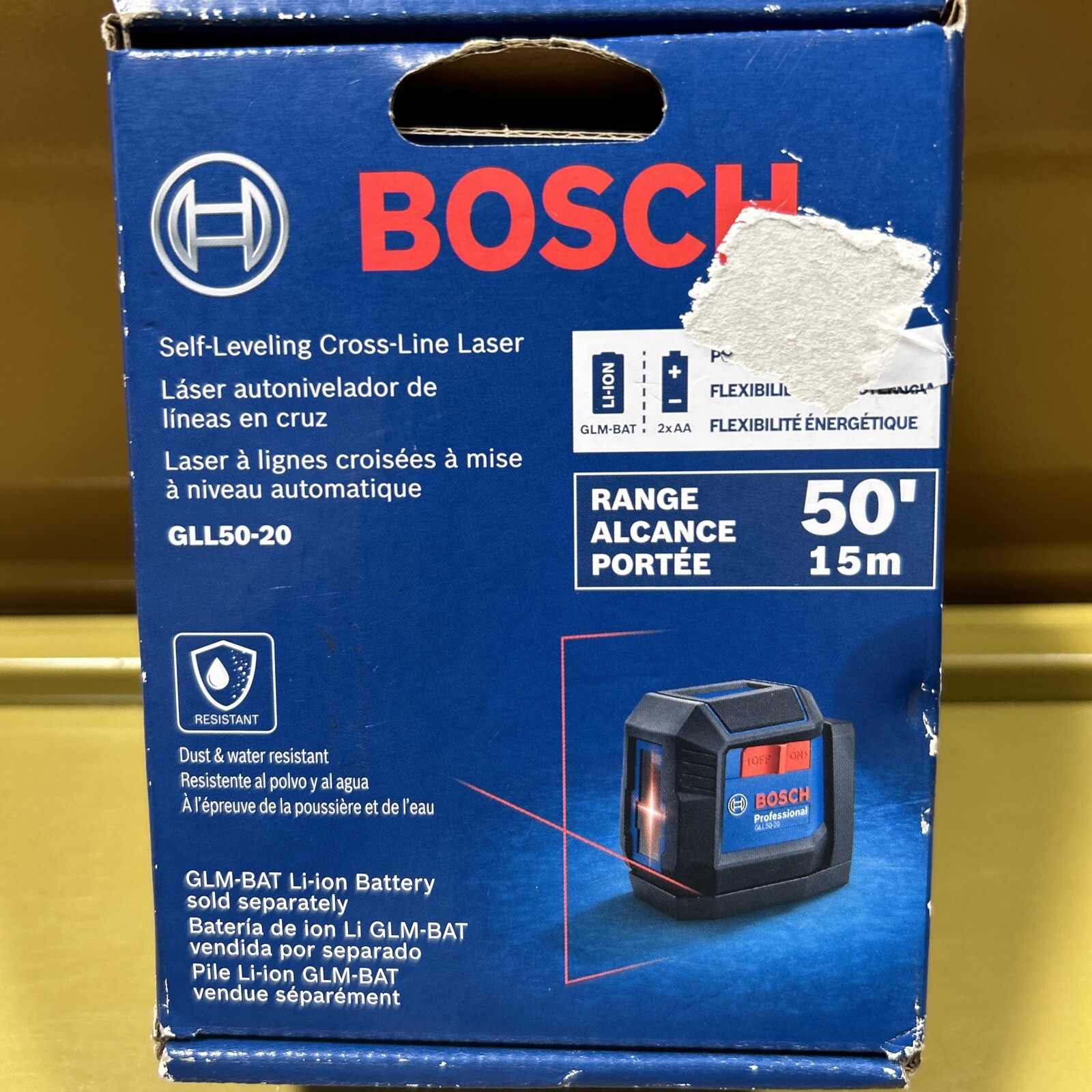 Bosch GLL5020 50 ft. Cross Line Laser Level Self Leveling