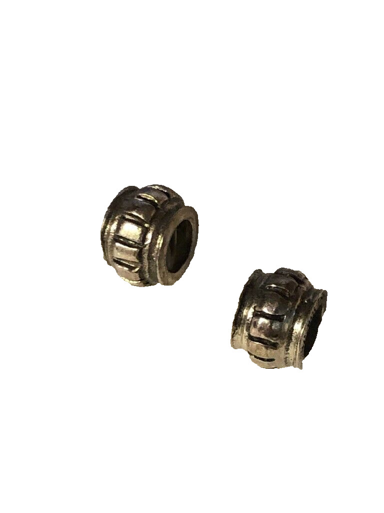 One Pair of Sterling Round Beads for Famous Maker Charm Bracelet