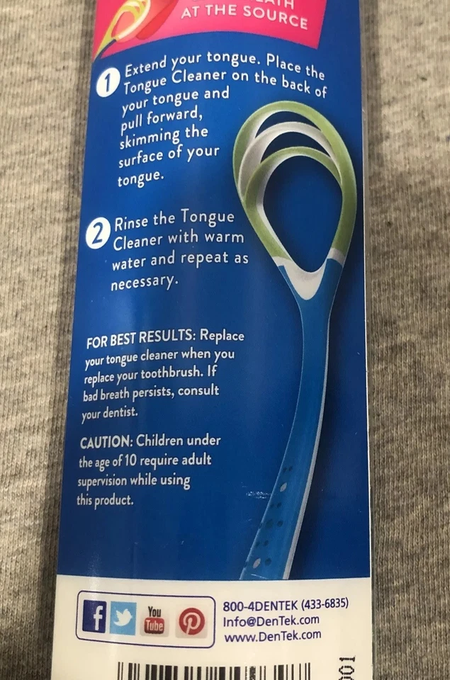 Limpiador y raspador de lengua DenTek enjuague bucal explosión como nuevo combate las bacterias NUEVO Foto 3 de 4