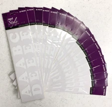 Next Style Fashion Art Iron-On 1" White Letters 40 Pieces Per Pack Lot Of 18 NEW