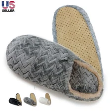 Mens Fuzzy Slippers Socks Soft Sherpa Fleece Non-Slip Indoor House Shoes 8-10