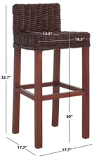 Safavieh CYPRESS BARSTOOL, Reduced Price 2172747323 FOX6502A