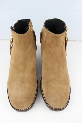GEOX T 38 Bottines daim beige foncé talon compensé caché Très bon état - Imagen 7 de 16