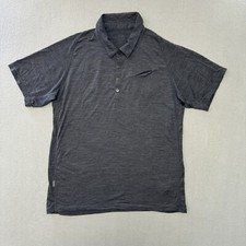 Icebreaker Merino Polo Shirt XL Men's Short Sleeve Dark Gray Outdoor Casual