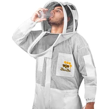 Beekeeping Premium 3 Layer Mesh Aired Beekeeper Suit -SIZE (4XL)-BINI BEES