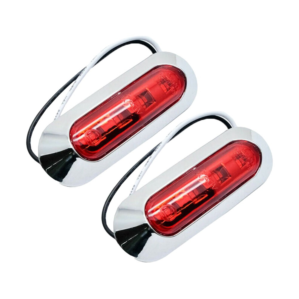 2Pcs Durable ABS+PMMA Side Marker Lights for Cars Trucks Trailers  