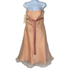 New Alfred Angelo Dress Womens Size 8 Peach Fizz Strapless Organza Wedding