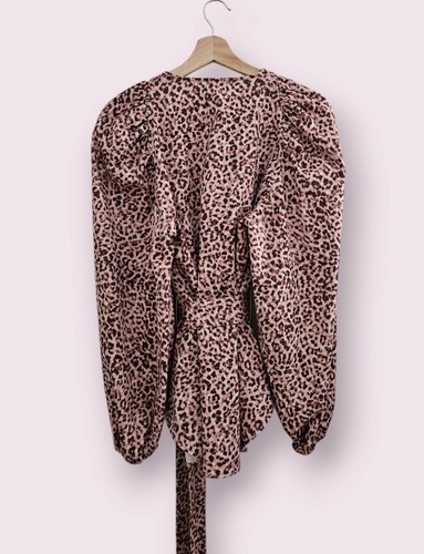 SHEIKE Instinct Animal Print Top SIZE 16 PINK Balloon Sleeves - Picture 9 of 12