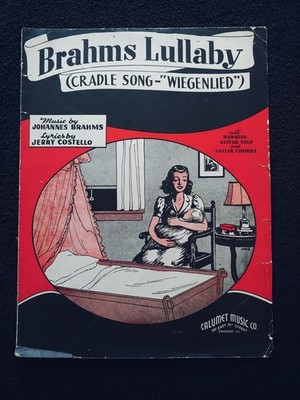 Vintage Sheet Music: ''Brahms Lullaby'' -Brahms- Piano,Voice,Guitar,Ukulele -1935