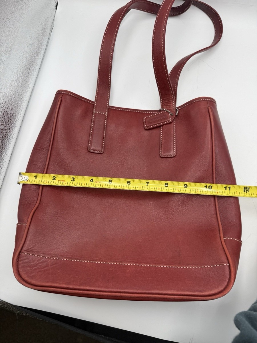 Coach Vintage Red Leather Hampton Lunch Tote Bag 7776 Used | eBay