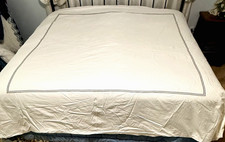 EUC RH Italian Hotel Cal King Duvet Cover.  White/Gray Accent.