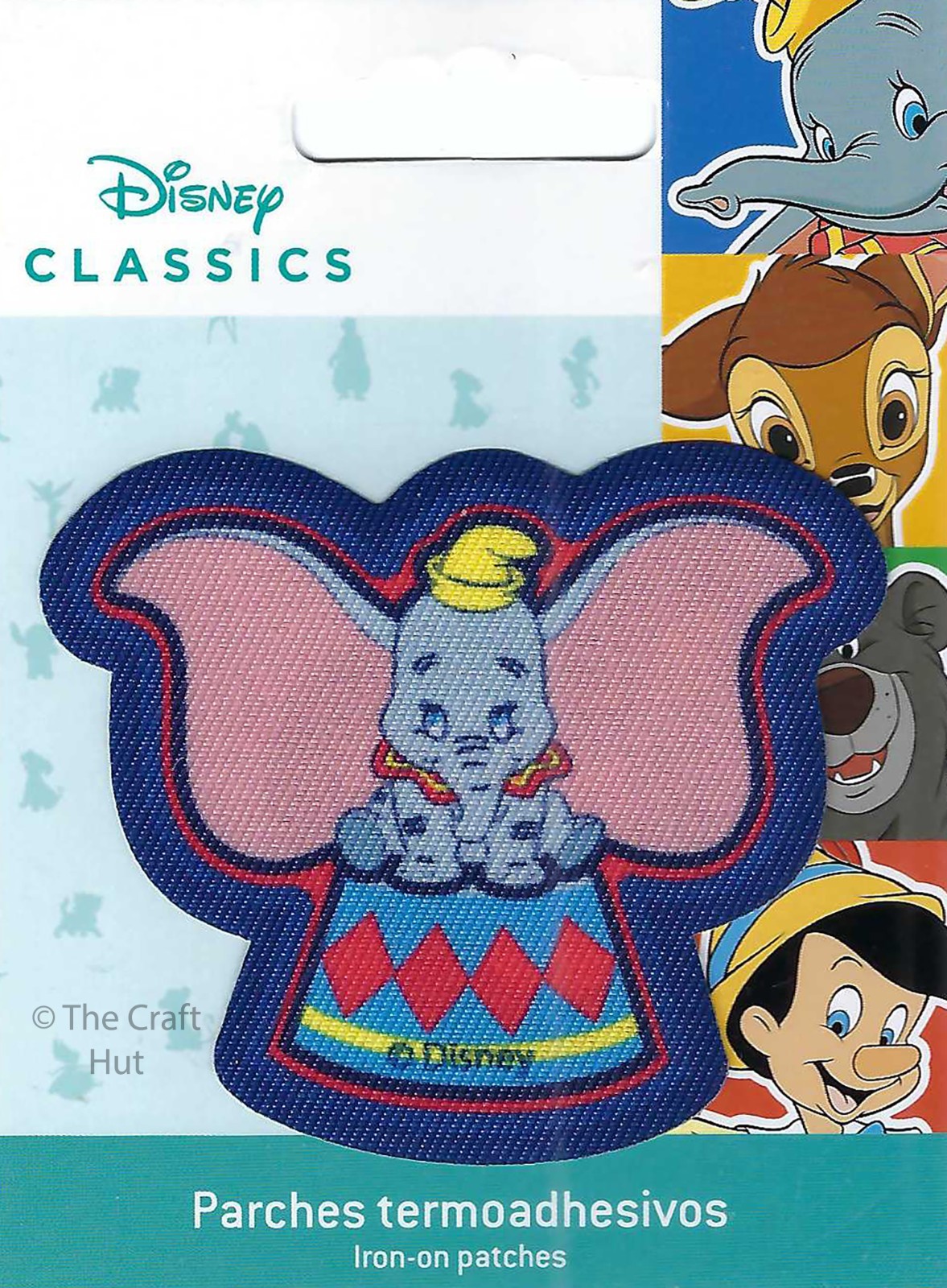 Iron or Sew On Novelty Motif Patch Mend Disney Character Dumbo New